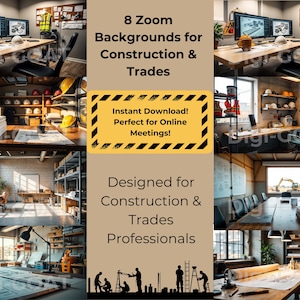 8 Construction Zoom Backgrounds | Professional Virtual Backdrops for Meetings