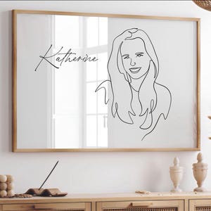 Custom Couple Portrait, One Line Art, Personalized Gift for Him, Couple Gift, Drawing from Photo, Gift for Boyfriend, Gift For Him, Line Art