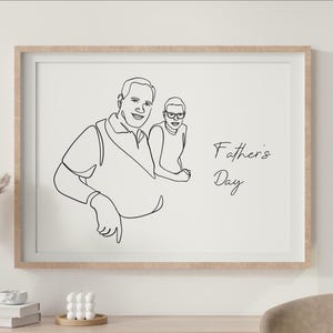 Custom Family Line Drawing, Personalized Fathers Day Gift, Custom Gift For Him, Custom Line Art,Grandpa Gift, Family Portrait, Gift For Dad