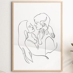 Custom One Line Art, One Line Wall Decor, Custom Line Art, Drawing from Photo, Family Line Art, One Line Portrait, Faceless Portrait