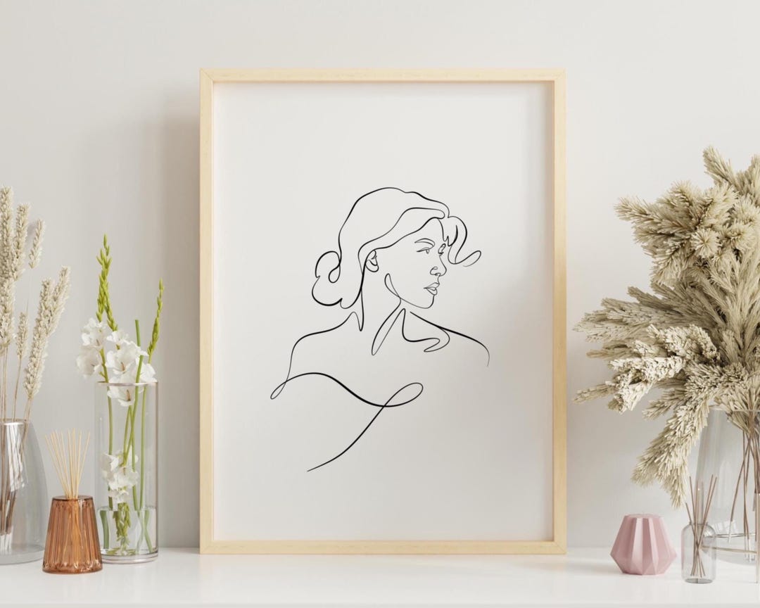 Custom Single Line Custom One Line Art Portrait, Photo to Line Drawing, Personalized 1st ...
