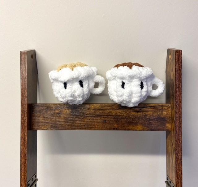 Chunky Knit Coffee Cup, Chunky Knit Teacup, Hand Knit, Stuffed Animal