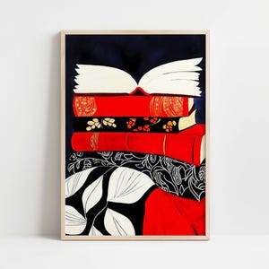 Book Stack Print: Literary Wall Art (Digital Download)