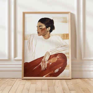 Terracotta Woman Portrait Minimalist Feminine Wall Art Neutral Earthy Artwork Modern Calm Printable Digital Download