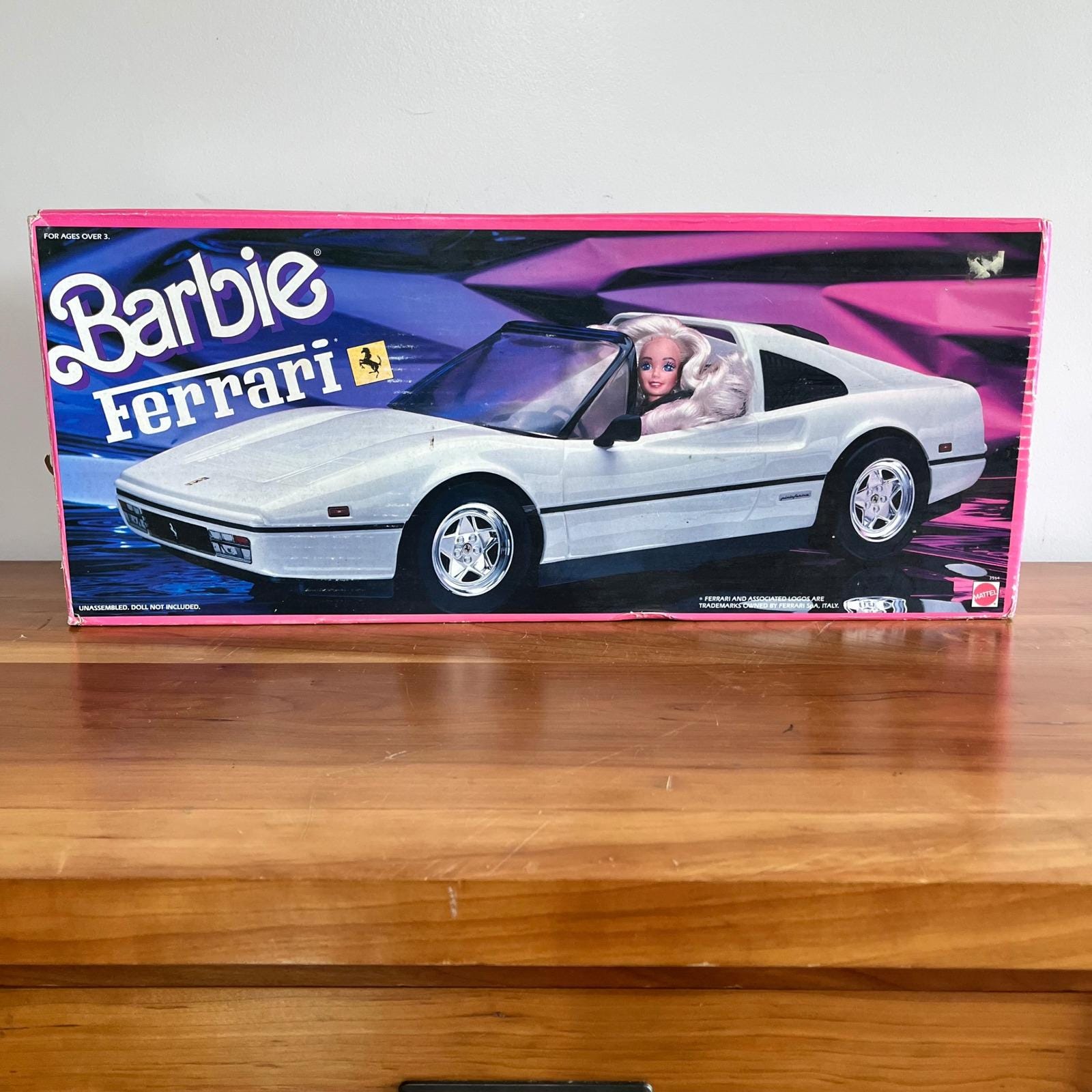 Barbie White Ferrari - Etsy display picture 1