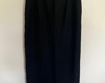 Field Manor Modern Classics Black Worsted Wool Maxi Skirt Size 16 Made in USA