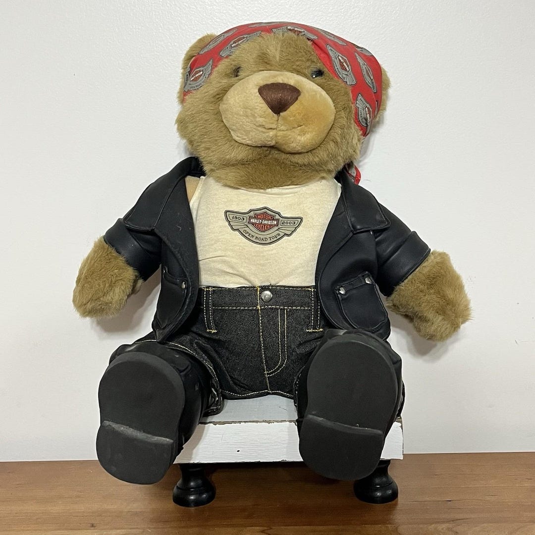 Vintage 2003 Harley-davidson 100th Anniversary Teddy Bear Bandana