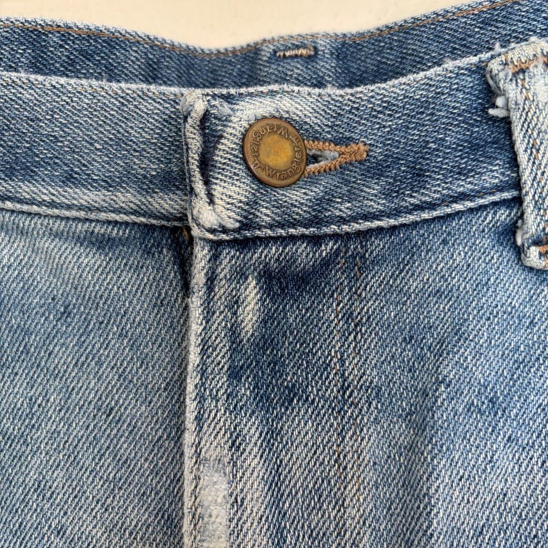 Vintage 70s Wrangler American Hero Jeans Light Wash Distressed 85860SW 34x30 USA image 5