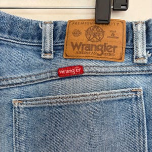 Vintage 70s Wrangler American Hero Jeans Light Wash Distressed 85860SW 34x30 USA image 12