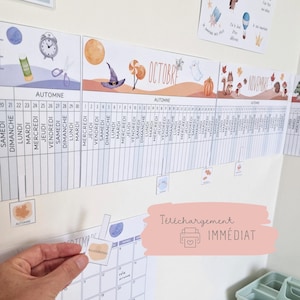 Zeitleiste für das Kalenderjahr 2026, Montessori, Druckbarer Kalender 2026, Kinderkalender, Jahreszeitenkalender, Planer 2026 Bild 5