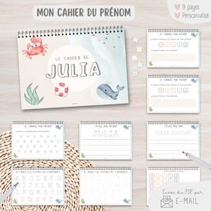 Cuaderno de nombres, Apoyo para el aprendizaje de nombres, Escritura de nombres, Aprender a escribir su nombre, Reconocer las letras de su nombre, Trace