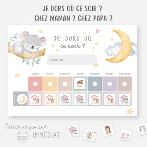 Alternate child custody schedule, Shared custody weekly planner, Child calendar for separated parents, Shared custody table