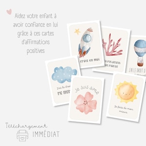 Cartes affirmations positives pour enfants, cartes citations positives, cartes d'affirmations, estime de soi, confiance en soi, à imprimer image 2