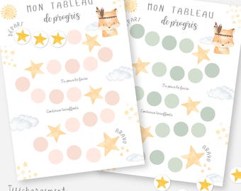 Cuadro de recompensas para niños, Cuadro de motivación, Póster de comportamiento, Cuadro de progreso, Rutina, Apoyo a la autonomía, Montessori