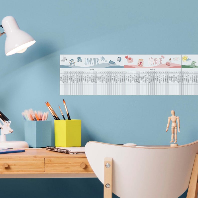Zeitleiste für das Kalenderjahr 2026, Montessori, Druckbarer Kalender 2026, Kinderkalender, Jahreszeitenkalender, Planer 2026 Bild 7