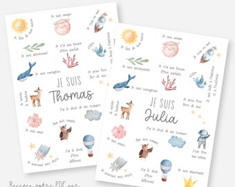 Affiche personnalisée, Affiche prénom, Poster affirmations positives, Poster phrases positives, Déco chambre enfant, PDF à imprimer