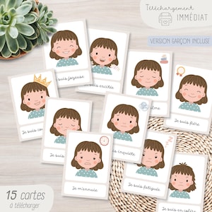 Cartes émotions, Cartes sentiments enfants, Support comment je me sens, Mes émotions, Mon ressenti