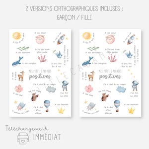 Affiche affirmations positives, Poster phrases positives, Déco chambre enfant, Confiance en soi, Décoration inspirante à imprimer, PDF image 3