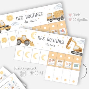 Morgen- und Abendroutinendiagramm, Kinderroutine, Routineunterstützung, druckbarer visueller Stundenplan, Montessori