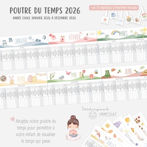 Zeitleiste für das Kalenderjahr 2026, Montessori, Druckbarer Kalender 2026, Kinderkalender, Jahreszeitenkalender, Planer 2026 Bild 10