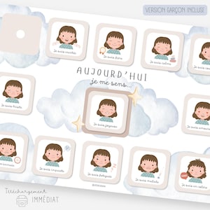 Emotionstafel für Kinder, Poster mit Gefühlen, Unterstützung wie ich mich fühle, Meine Emotionen, Meine Gefühle