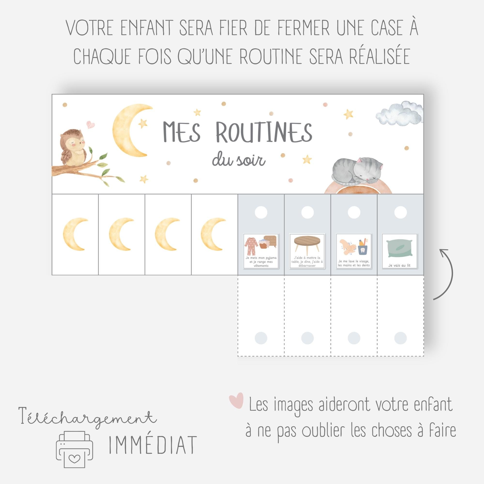 Buy Ma Routine Enfant Matin Et Soir - Organisateur: Petit Cahier De Routine Quotidienne Pour Les Enfants Sous Forme Dimagier A Cocher Autonomie Et Gestion Du Temps Qui Passe French Edition