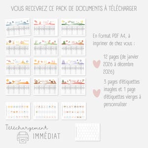 Zeitleiste für das Kalenderjahr 2026, Montessori, Druckbarer Kalender 2026, Kinderkalender, Jahreszeitenkalender, Planer 2026 Bild 4