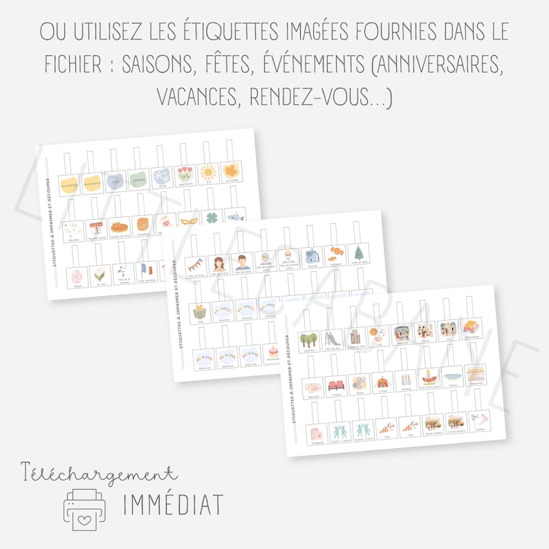 Zeitleiste für das Kalenderjahr 2026, Montessori, Druckbarer Kalender 2026, Kinderkalender, Jahreszeitenkalender, Planer 2026 Bild 3