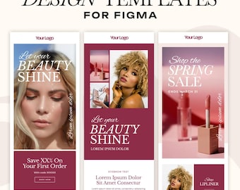 Figma Email Design Templates - For Beauty or Skincare, Boutique Email Designs, E-commerce Email Design