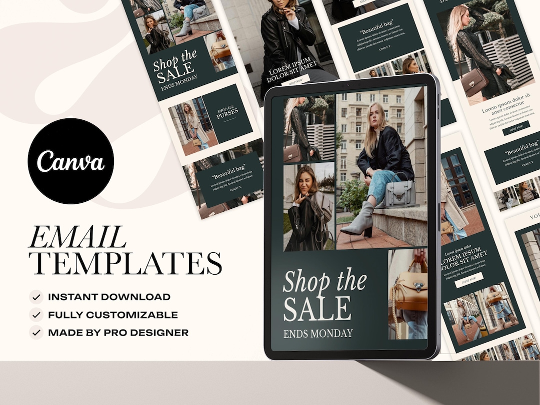 email templates - bundle pack - 50+ on yellow images... Canva Email Marketing Template Bundle, Fashion Email Template, Boutique ...