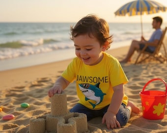 Prachtig peutershirt - haai grafisch shirt voor kinderen, leuk verjaardagscadeau, zomeroutfit, leuke speelkleding, Ocean Lover Apparel