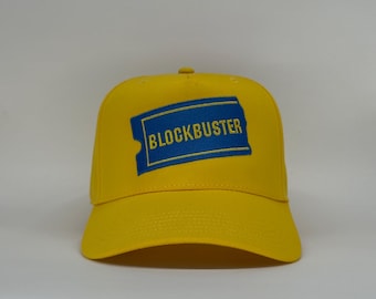 Blockbuster Retro Snapback Hat – Yellow & Blue Embroidered Cap
