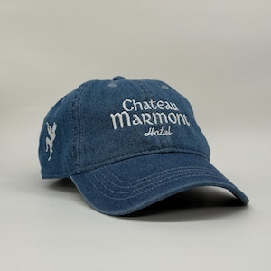 Chateau Marmont Denim Dad Hat - witte borduursels