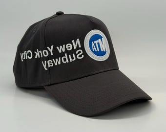 New York City Subway MTA Reverse Logo Hat –  Dark Grey SnapBack Cap