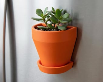 Magnetische plantenbak voor muur, bureau en koelkast – moderne 3D-geprinte succulente pot