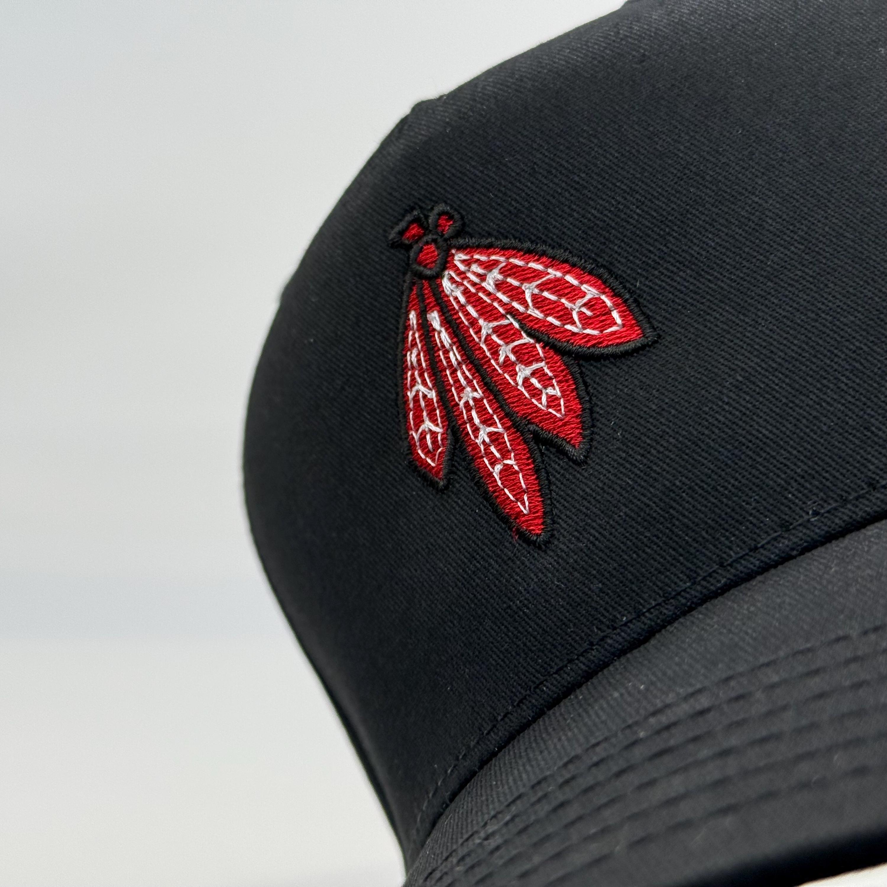 Chicago Blackhawks Embroidered Feather Hat – Blackout 