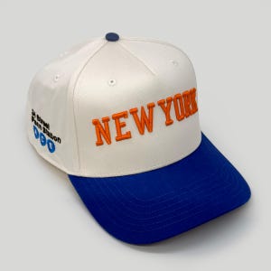 Knicks New York Subway Hat, Blue Natural Snapback, Penn Station Embroidery