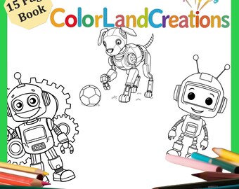 Robot Coloring Book for Kids: 15 Printable Futuristic Pages (PDF)