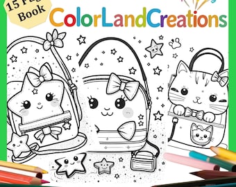 Kawaii Handbag Coloring Book: 15 Page Adorable Designs (PDF Download)