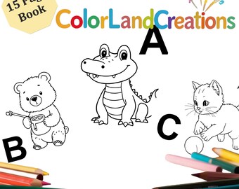 ABC Animals Coloring Book: 15 Printable Alphabet Pages (PDF)