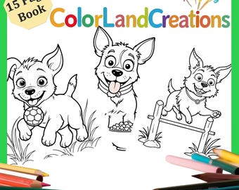 Libro para colorear de perros: 15 páginas imprimibles para niños (descarga en PDF)