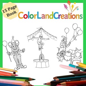 Circus Coloring Book for Kids: 15 Printable Circus Pages (PDF)