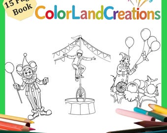 Circus Coloring Book for Kids: 15 Printable Circus Pages (PDF)