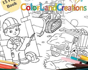 Construction Coloring Book: Trucks, Cranes, and Building Fun (PDF)