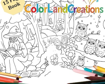 Magical Forest Coloring Book: 15 Enchanted Pages for Kids (PDF)