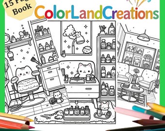 Cozy Beauty Salon Coloring Book for Kids – 15 Relaxing & Fun Printable Pages (PDF Download)