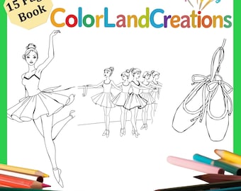 Ballet Coloring Book for Kids: 15 Printable Ballerina Pages (PDF)