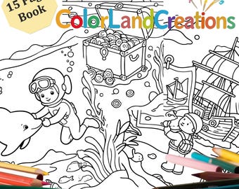 Ocean Explorers Coloring Book: Underwater Adventure, 15 Printable Pages (PDF)