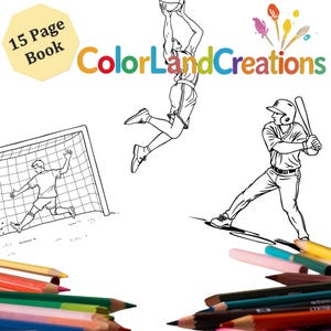 Sports Fun Coloring Book for Kids - 15 Printable Pages of Soccer, Basketball, Skiing, Tennis, Swim and Fun Sports Activities - Download PDF