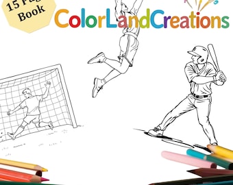 Sports Coloring Book for Kids: 15 Printable Activity Pages (PDF Download)